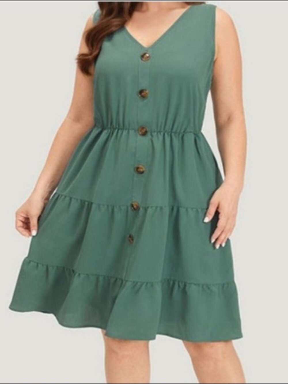 Plus Size Sleeveless/Vneck Tiered Dress NWT